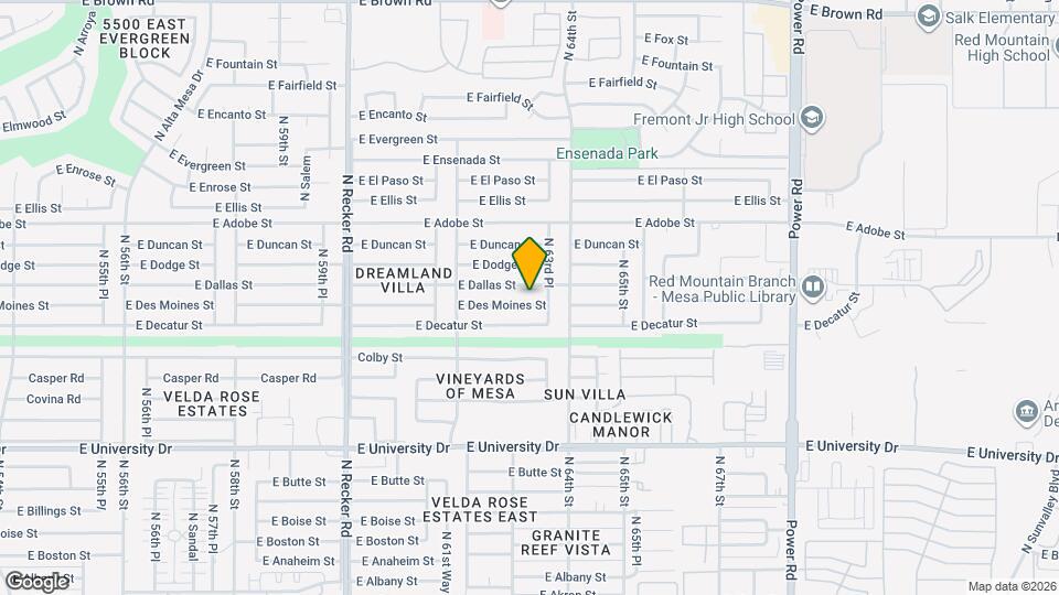 6322 E Des Moines St Map and Location Details