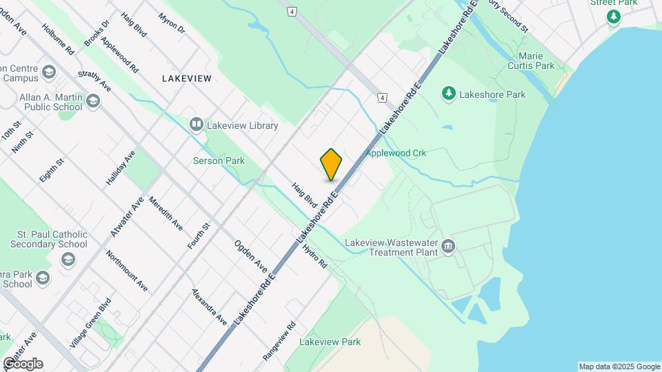 1199-1201 Lakeshore Rd E Map and Location Details
