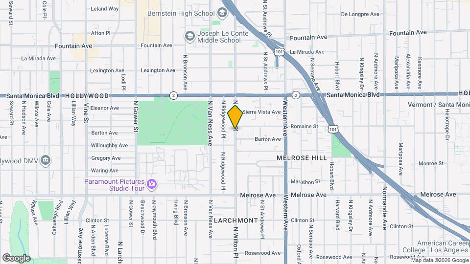 965 N Wilton Pl Map and Location Details