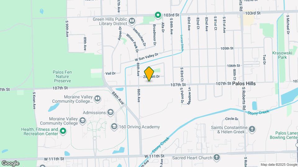 8526 W 107th St Map and Location Details