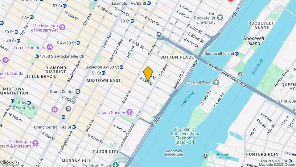 338 East 53 Street Mapa y Detalles de la Ubicación