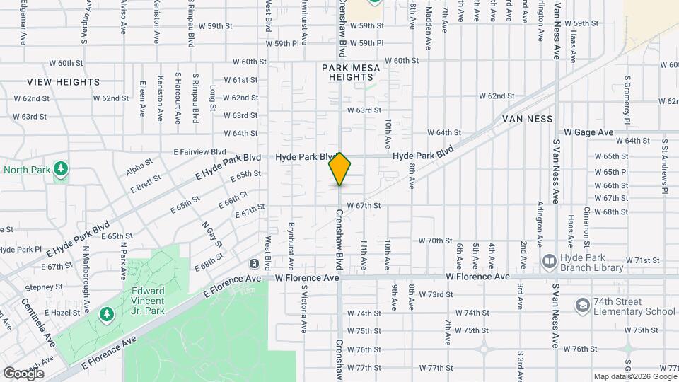 6629 Crenshaw Blvd Map and Location Details