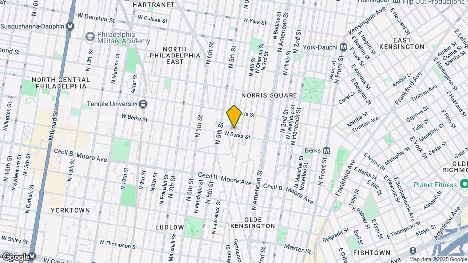 411 W Berks St Map and Location Details
