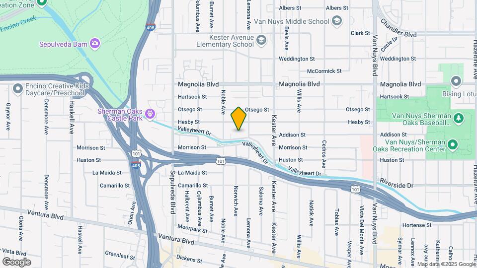 15025 Valleyheart Dr Mapa y Detalles de la Ubicación