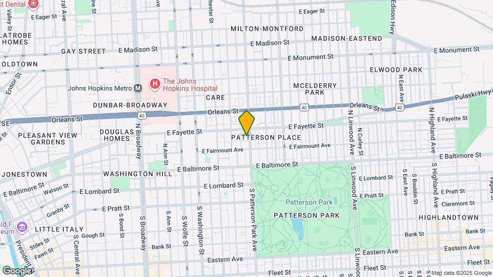 122 N Patterson Park Ave Map and Location Details