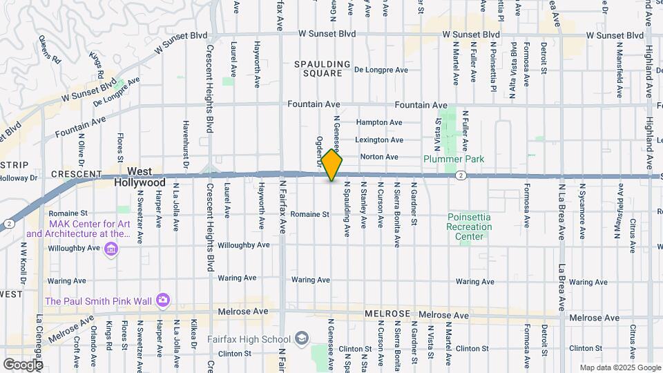 1056 N Genesee Ave Mapa y Detalles de la Ubicación