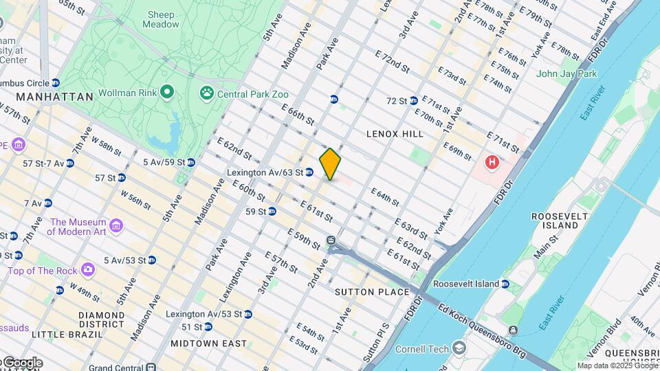 218 E 63rd St Mapa y Detalles de la Ubicación