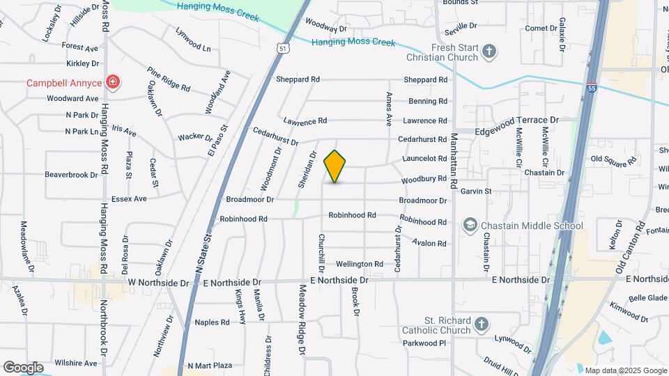 523 Woodbury Rd Map and Location Details