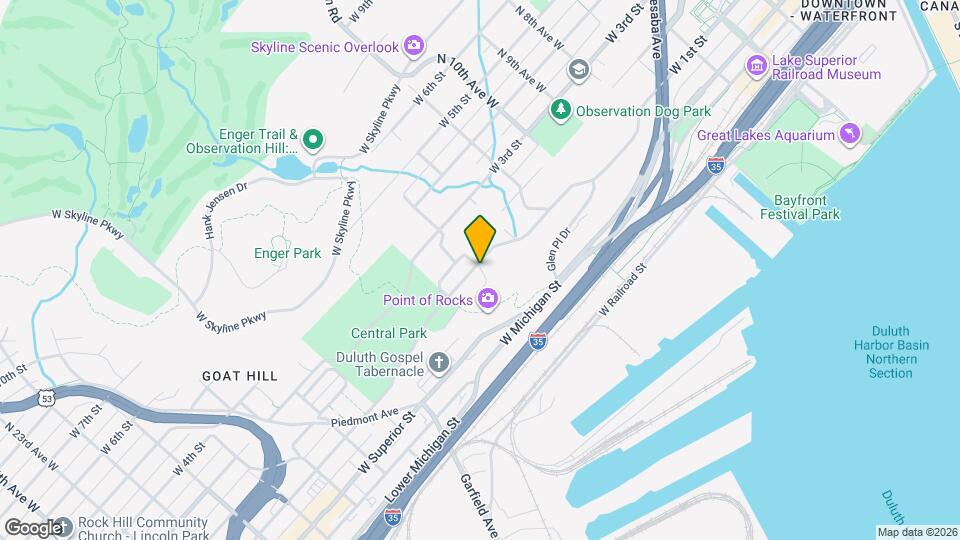 1302 W 1st St Map and Location Details