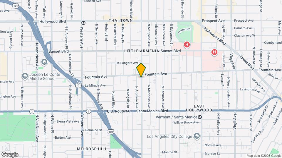 1269 N Normandie Ave, Unit 1269 1/4 Map and Location Details