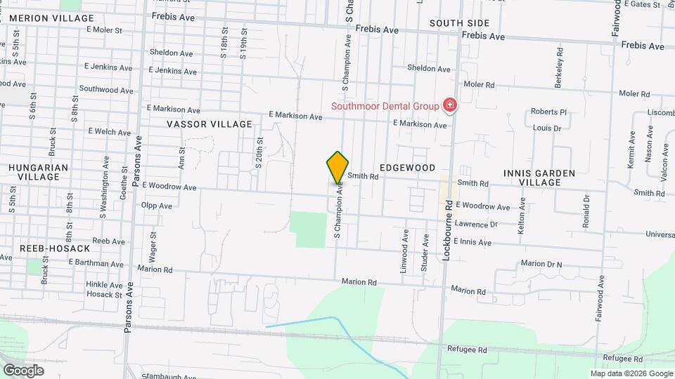 1825 S Champion Ave Mapa y Detalles de la Ubicación