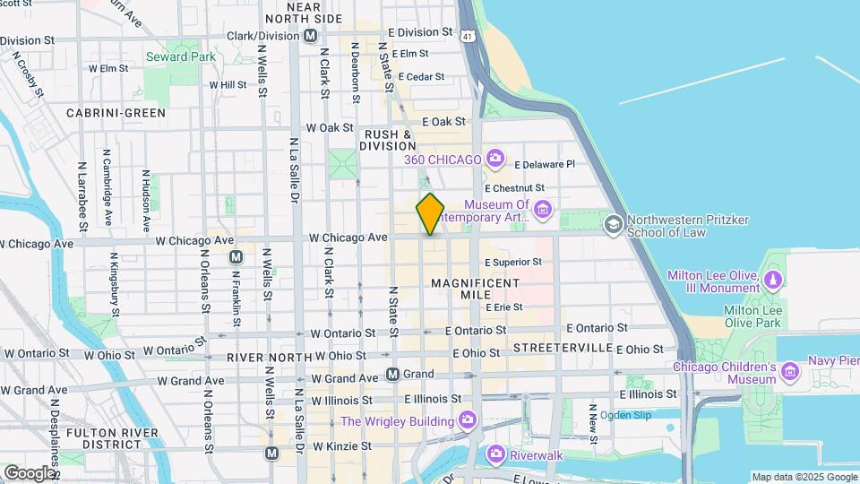 45 E Chicago Ave Map and Location Details