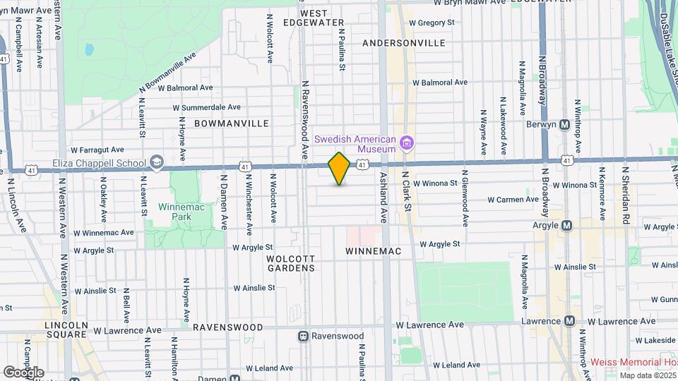 1707 W Winona St, Unit 1 Map and Location Details