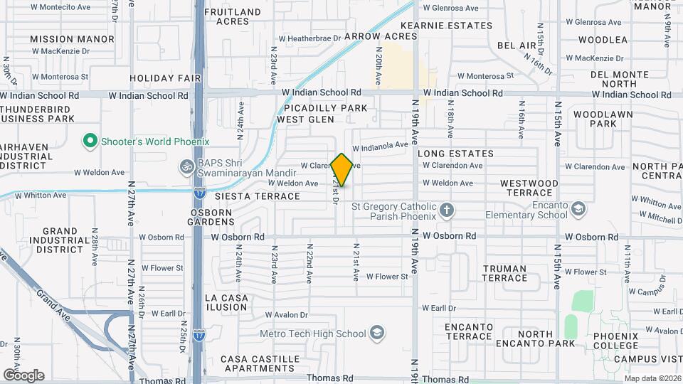 3611 N 21st Dr Map and Location Details