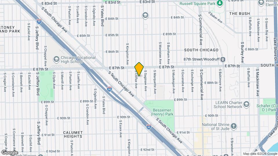 8739 S Colfax Ave Map and Location Details