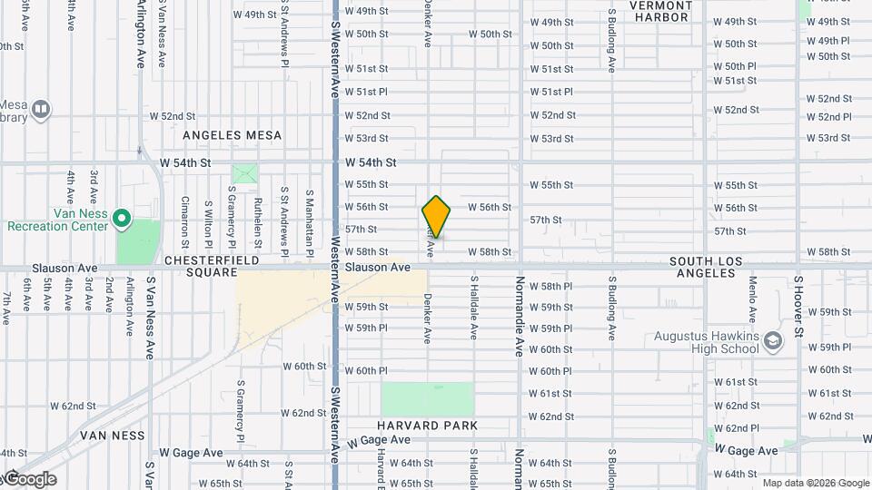 5720 1/2 Denker Ave Mapa y Detalles de la Ubicación