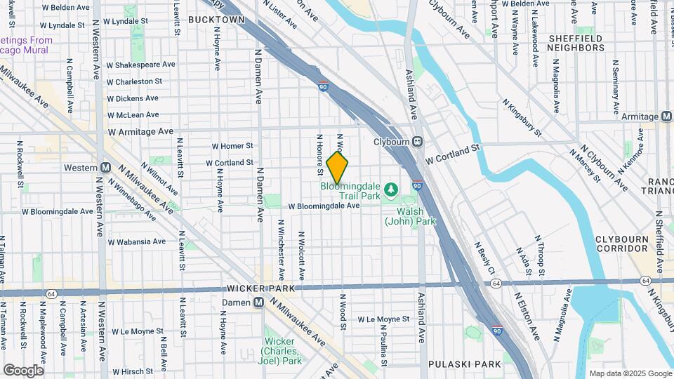 1826 N Wood St Map and Location Details