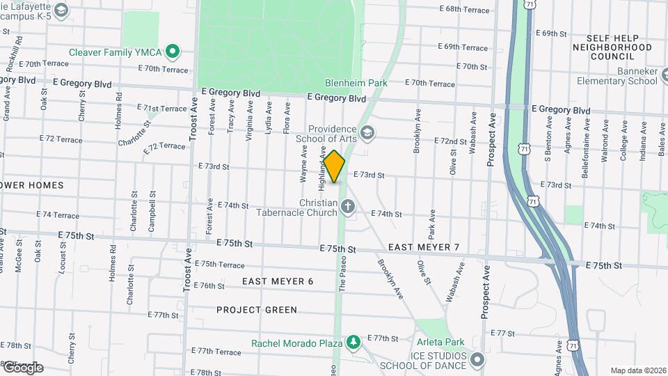 7316 The Paseo Map and Location Details