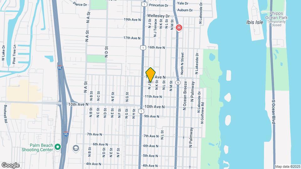 1210 N J St, Unit A Map and Location Details