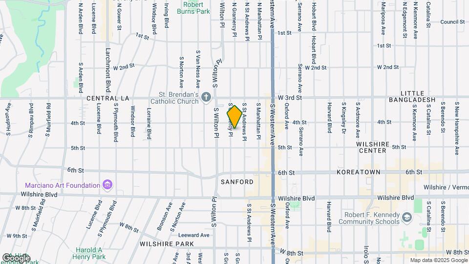 420 S Gramercy Pl Map and Location Details
