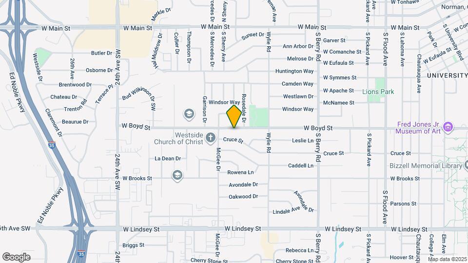 1702 W Boyd St Map and Location Details