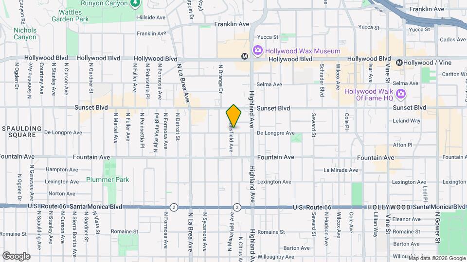 1402 1/2 N Mansfield Ave Map and Location Details