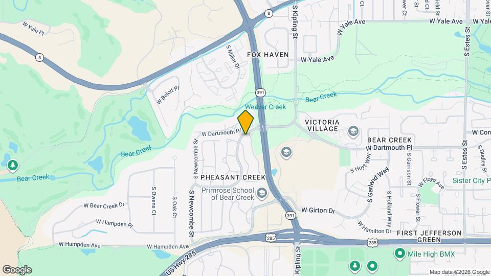 10252 West Dartmouth Avenue Map and Location Details