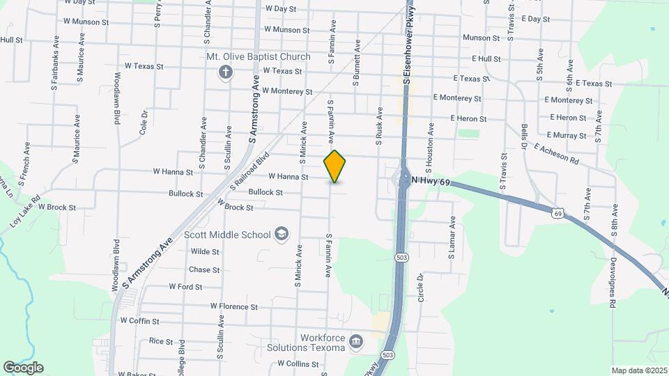 1622 S Fannin Ave Map and Location Details