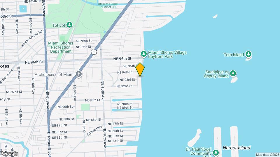 9301 N Bayshore Dr Map and Location Details