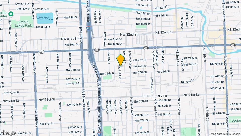 7545 NW 3rd Ave Map and Location Details
