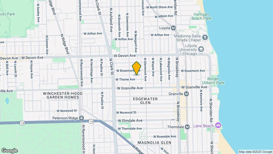 1430-1432 W Thome Ave Mapa y Detalles de la Ubicación