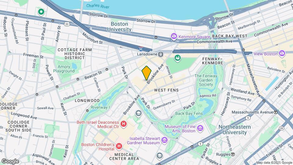 201 Brookline Ave, Unit J20 Mapa y Detalles de la Ubicación