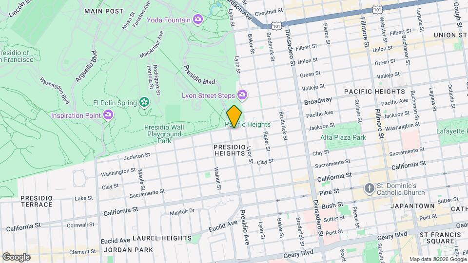 20 Presidio Ave, Unit Pac Heights Studio Map and Location Details