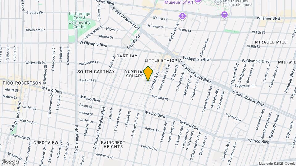 1136 S Hayworth Ave Map and Location Details