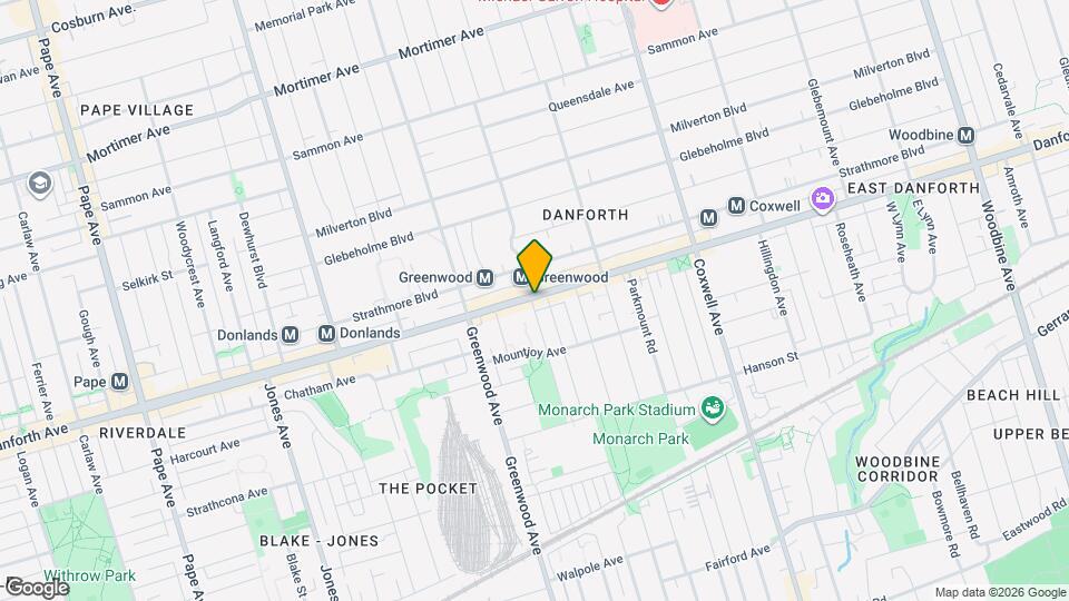 1301 Danforth Av Map and Location Details