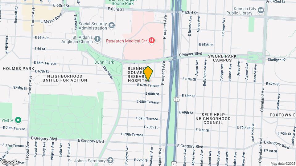 2404 E 67th Terrace Map and Location Details