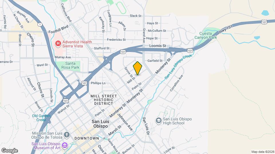 1627-1623 Mill St Map and Location Details