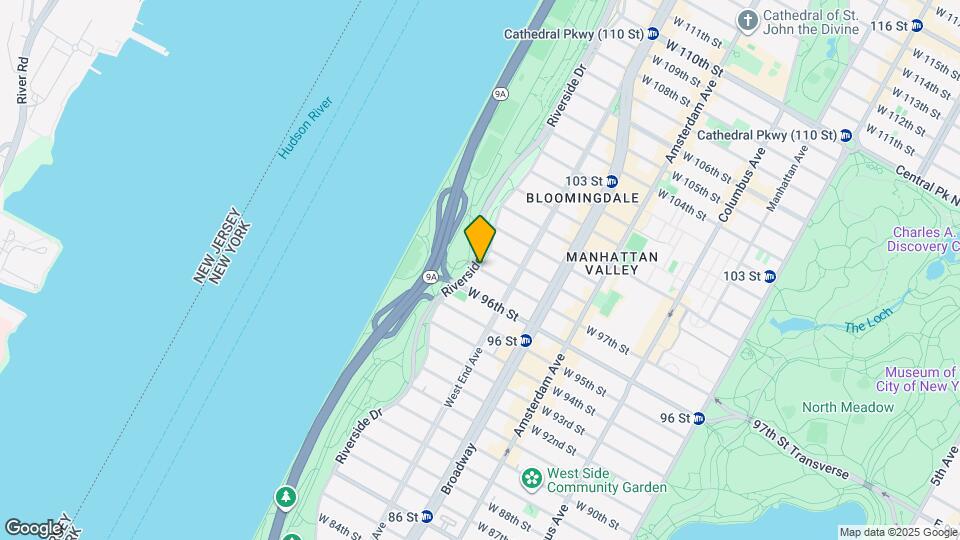W. 97th St, Riverside Dr Mapa y Detalles de la Ubicación