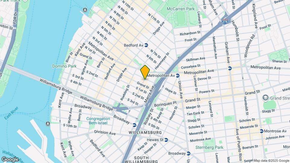 2 Bedroom 1 bath apt 107 havemeyer st. Map and Location Details
