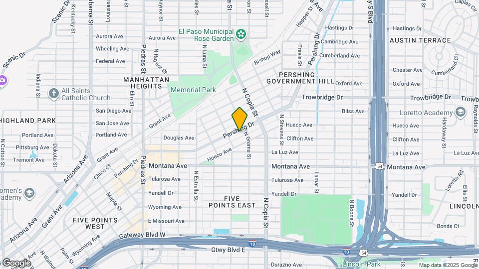 3418 Pershing Dr Map and Location Details