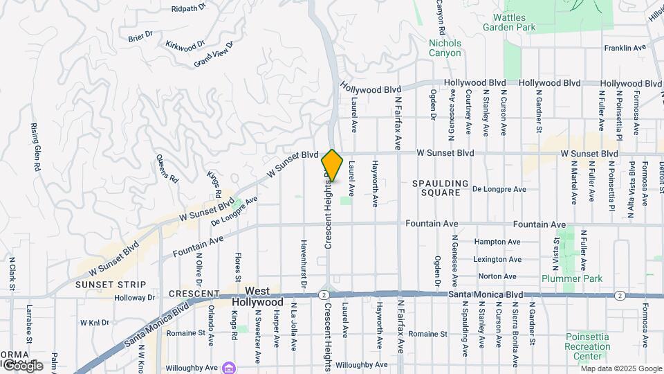 1400 N Crescent Heights Blvd Map and Location Details