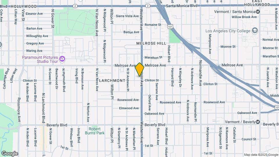 601-609 N Western Ave Map and Location Details