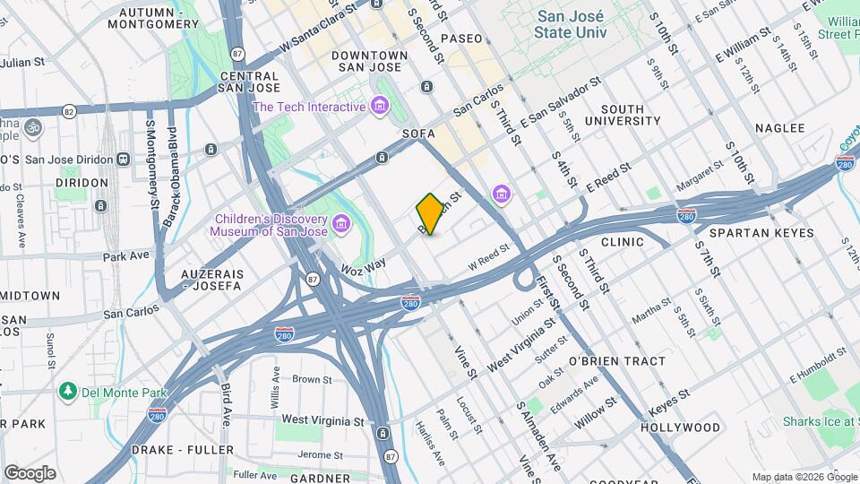 520 S Almaden Ave Map and Location Details