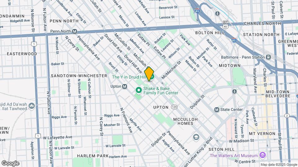 1618 Druid Hill Ave Mapa y Detalles de la Ubicación