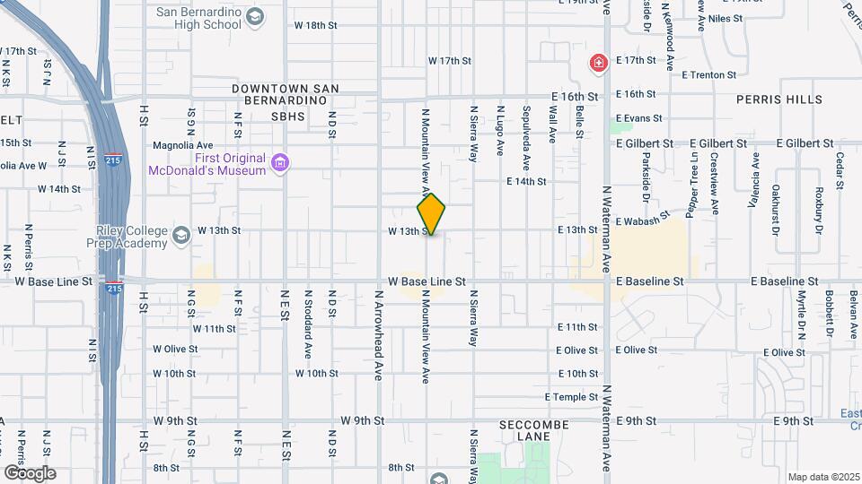 1277 N Mountain View Ave Map and Location Details