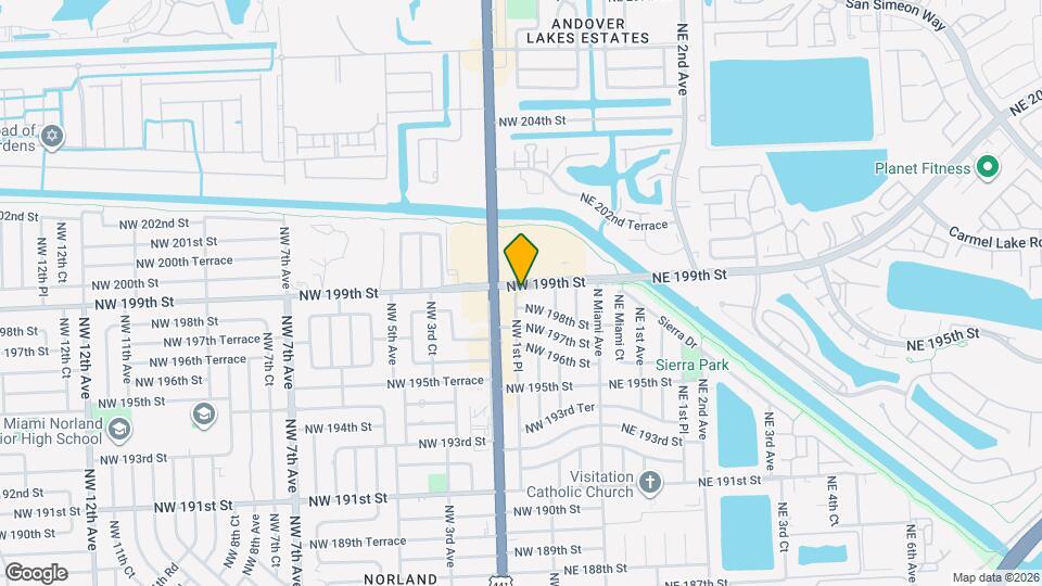 160 NW 199th St Mapa y Detalles de la Ubicación