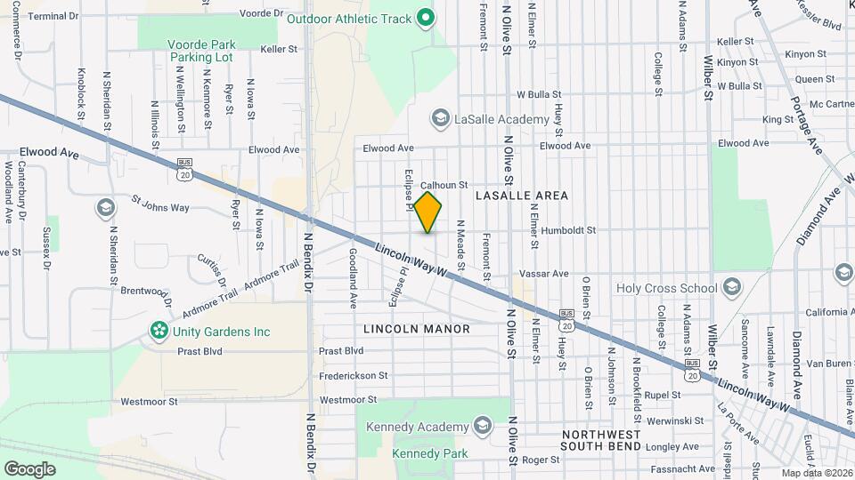 1131 N Kaley St Map and Location Details