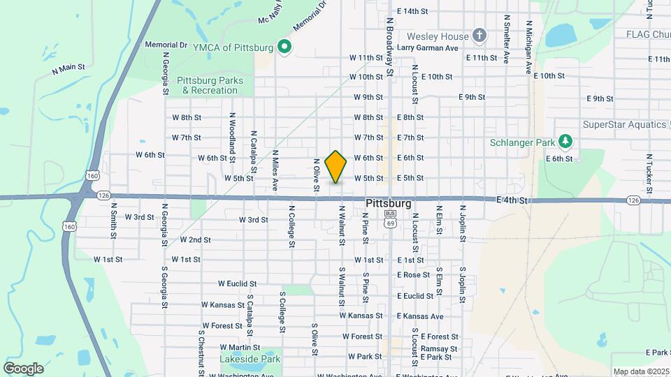405 N Walnut St Map and Location Details