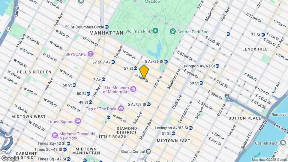 28 W 56th St Mapa y Detalles de la Ubicación