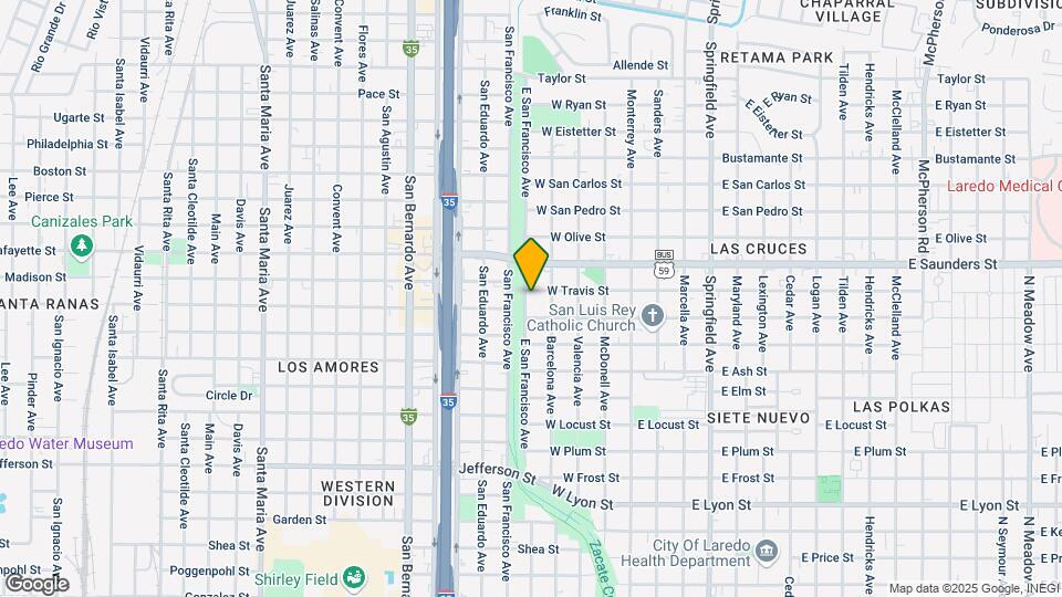 419 W Travis St Map and Location Details